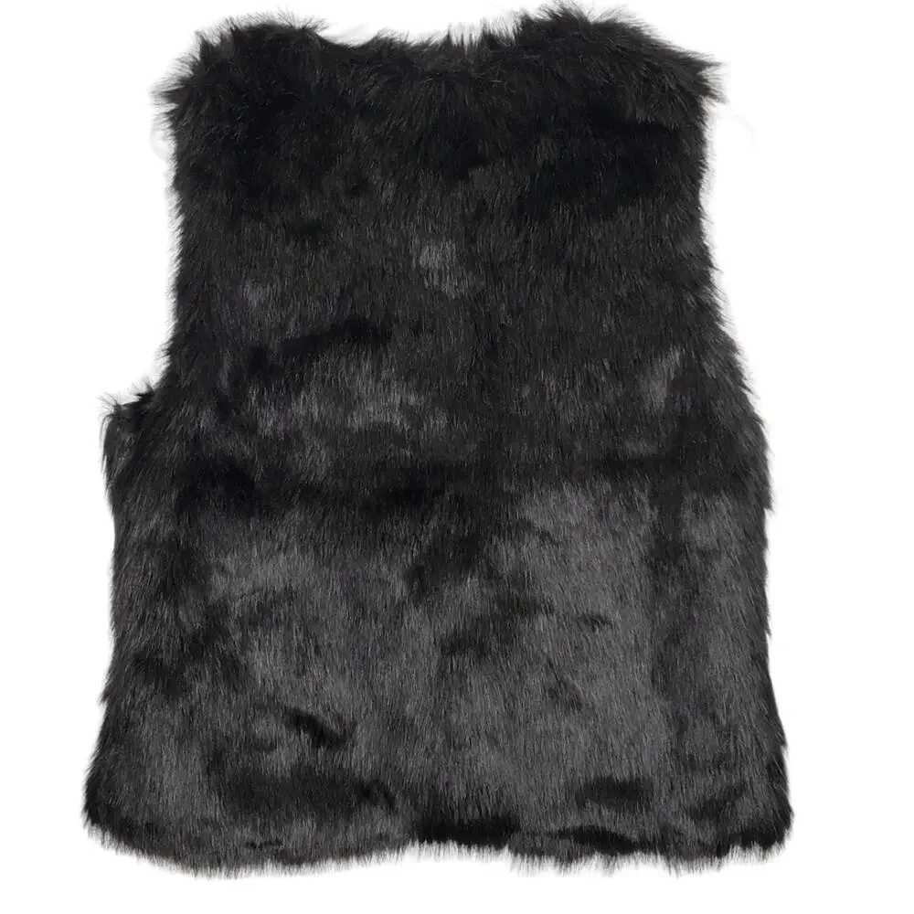 Justice Black Faux Fur Children's Vest 16/18